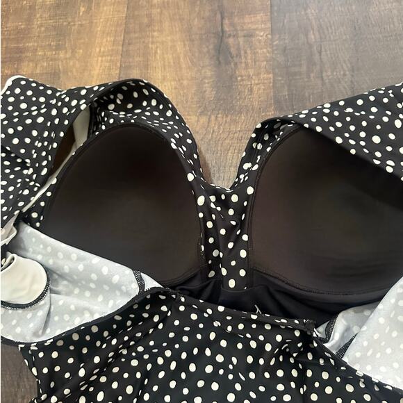 Summersalt Polka Dot One Piece Swimsuit Ruffle Straps Size 20 - Picture 5 of 6